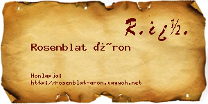 Rosenblat Áron névjegykártya