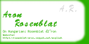 aron rosenblat business card